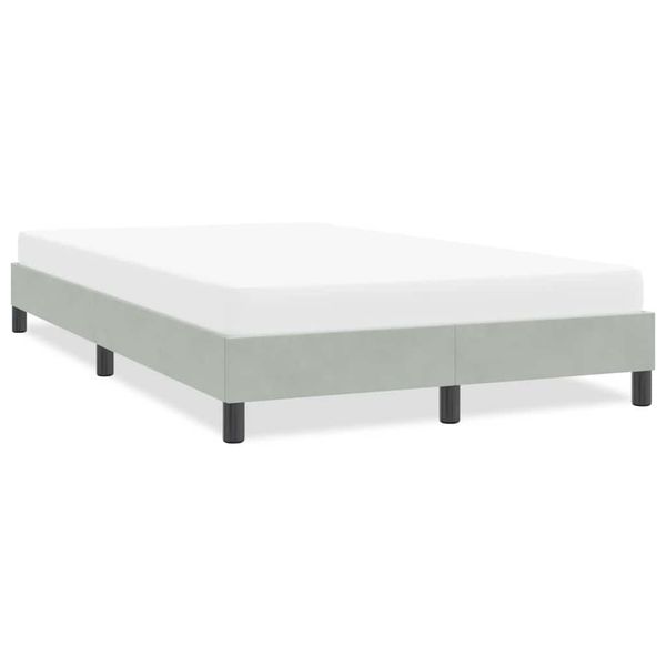 vidaXL Rám postele bez matraca Svetlosivá 120x210 cm Zamat