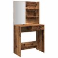 vidaXL toaletný stolík so zrkadlom Old Wood 74,5x40x141 cm