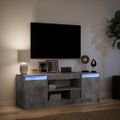 vidaXL TV stolík s LED betónovosivý 139,5x34x50 cm kompozitné drevo