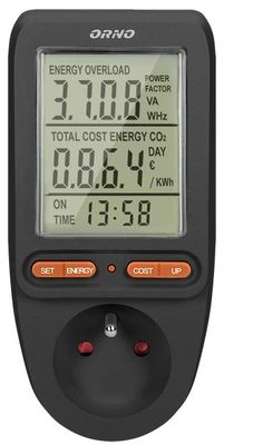 ORNO OR-WAT-435B merač spotreby elektrickej energie wattmeter, čierna ORNO OR-WAT-435B měřič spotřeby elektrické energie wattmetr, černá