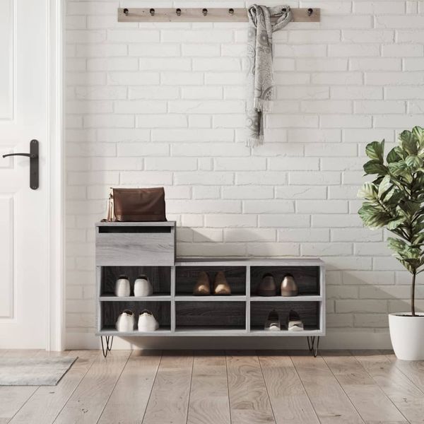 vidaXL Botník sivý dub sonoma 102x36x60 cm spracované drevo