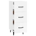 vidaXL Komoda lesklá biela 34,5x34x90 cm spracované drevo