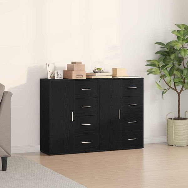 vidaXL Servírovacia skriňa 2 pcs Čierny dub 60 x 31 x 84 cm