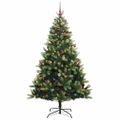 vidaXL Umelý skladací vianočný stromček 300 LED diód Zelená 210 cm