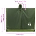 vidaXL Pončo do dažďa s kapucňou dizajn 2 v 1 zelené 223x145 cm
