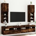 vidaXL TV skrinky s LED svetlami 2 ks dymový dub 30,5x30x102 cm