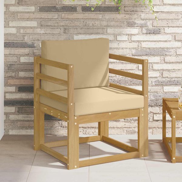 vidaXL 2 Kus Záhradná súprava gaučov Polyester Biela a béžová