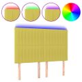 vidaXL Čelo postele s LED zelené 144x5x118/128 cm látka