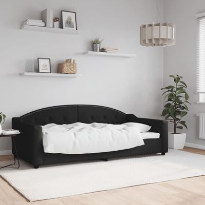 vidaXL Denná posteľ čierna 90x190 cm látka