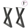 vidaXL Nohy k jedálenskému stolu 2 ks antracitové 70x(72-73,3) cm oceľové