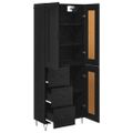vidaXL Highboard Čierny dub 69,5 x 34 x 180 cm Kompozitné drevo