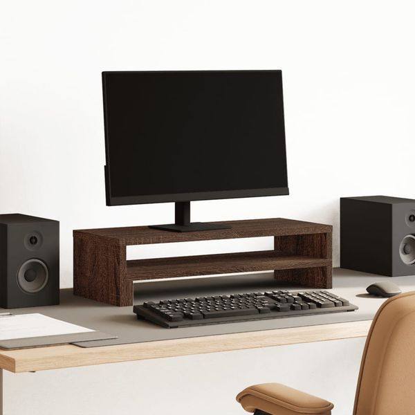 vidaXL Stojan na monitor hnedý dub 54x22x15 cm kompozitné drevo
