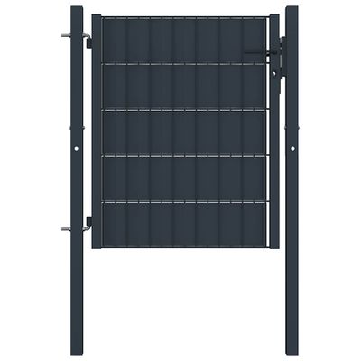 vidaXL Plotová brána PVC a oceľ 100x100 cm antracitová