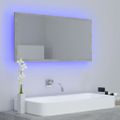 vidaXL Kúpeľňové zrkadlo s LED, betónovo sivé 90x8,5x37 cm, akryl