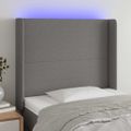 vidaXL Čelo postele s LED tmavosivé 103x16x118/128 cm látka