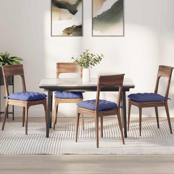 vidaXL Vankúše na sedenie 4 pcs Modrá džínovina 40 x 40 x 6 cm látka