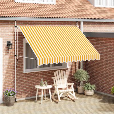 vidaXL Ručne zaťahovacia markíza 300 cm, oranžovo biele pásiky