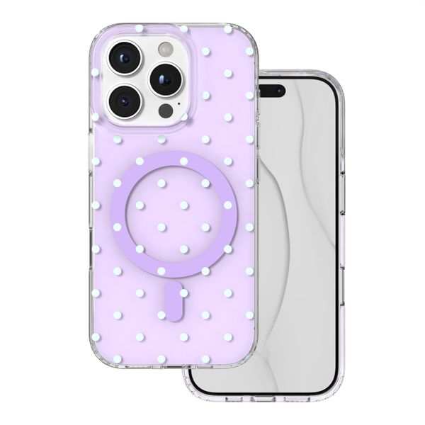 Bubble Dots Mag kryt pre iPhone 16 Pro 6,3" fialový