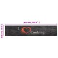 vidaXL Kuchynský koberec umývateľný Cooking čierny 60x300 cm zamat