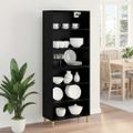 vidaXL Highboard Čierny dub 69,5 x 32,5 x 180 cm Kompozitné drevo