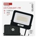 LED reflektor GLARO EMOS ZS2344B s pohybovým senzorom, 50 W, čierny, IP54, 5000 lm, neutrálna biela