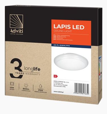 Ľad stropné svietidlo ORNO Adviti AD-PL-6118WLPM4, 12W, 4000k, IP65, biele Led stropní svítidlo ORNO Adviti AD-PL-6118WLPM4, 12W, 4000k, IP65, bílé