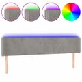 vidaXL Čelo postele s LED bledosivé 163x16x78/88 cm zamat