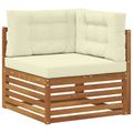 vidaXL Súpravy pohoviek 11 ks Prírodná a krémová Pevné akáciové drevo