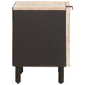 vidaXL Nočný stolík 2 ks Biela 40 x 33 x 46 cm Masívne mango drevo