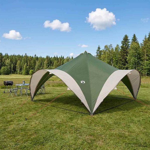 vidaXL Párty stan Zelená 500 x 500 x 350 cm Polyester a oceľ