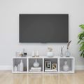 vidaXL TV skrinka biela 37x35x37 cm drevotrieska