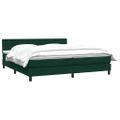 vidaXL Box Spring Posteľ s matracom Tmavo zelená 200x210 cm Zamat