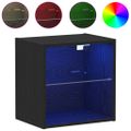 vidaXL Floating Shelf with LED Light 2 ks Čierna 40 x 28,5 x 40 cm