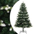 vidaXL Umelý výklopný vianočný stromček so snehovými vločkami 180 cm