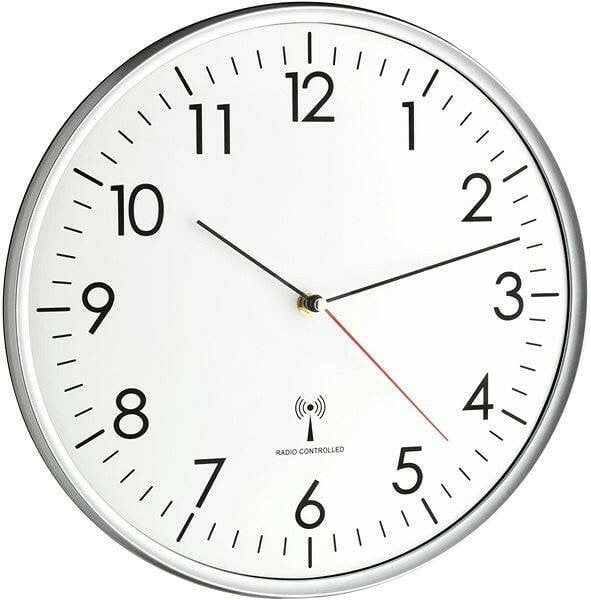 60.3514 TFA Rádiom riadené analógové nástenné hodiny, bielo-strieborné