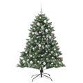 vidaXL Umelý vianočný stromček Zelená 150 cm PVC, plast a oceľ