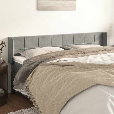 vidaXL Čelo postele so záhybmi bledosivé 163x16x78/88 cm zamat