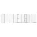 vidaXL Klietka pre psa Strieborná 600 x 200 x 200 cm Pozinkovaná oceľ