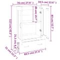 vidaXL Vysoká skrinka biela 70x31x115 cm spracované drevo