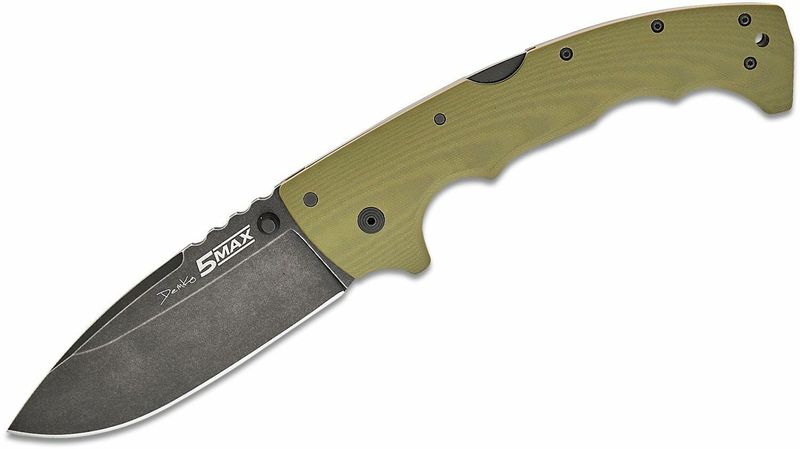 Cold Steel FL-50MAX 5 MAX ELITE vreckový nôž 12,7 cm, Black Stonewash, zelená, G10