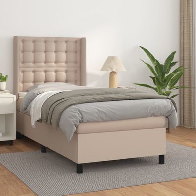 vidaXL Boxspring posteľ s matracom kapučínová 80x200 cm umelá koža
