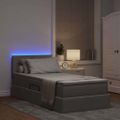 vidaXL LED úložná posteľ s matracom Sivohnedá 90 x 200 cm Látka