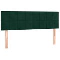 vidaXL Čelo postele s LED tmavozelené 144x5x78/88 cm zamat