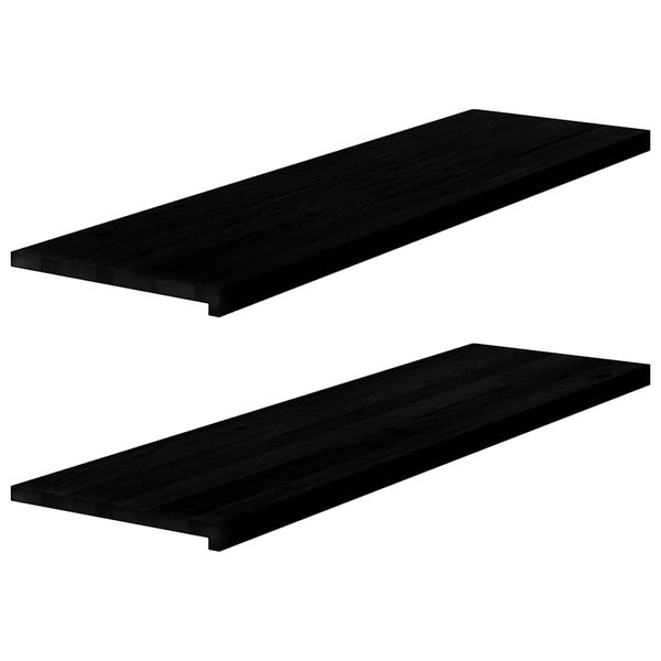 vidaXL Okenný parapet 2 ks hnedočierná 140x40x2 cm dubový masív