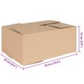 vidaXL Skladací box s úložiskom 50 ks Prírodná 35 x 24 x 15 cm Kartón