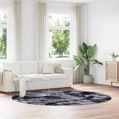 vidaXL Chlpatý koberec s vysokým vlasom NAVARRA tmavosivá 240x240 cm