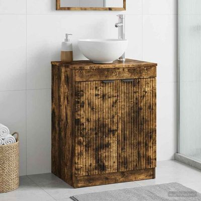 vidaXL Kúpeľňová skriňa Dymový dub 54 x 41 x 70 cm Kompozitné drevo