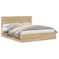 vidaXL Rám postele Sonoma dub 200 x 200 cm Inžinierske drevo
