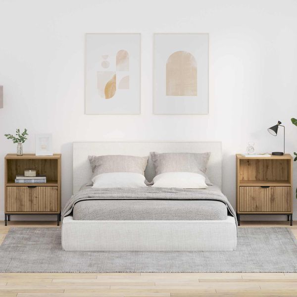 vidaXL Nočný stolík 2 pcs dub artisan 49 x 36 x 61 cm Kompozitné drevo