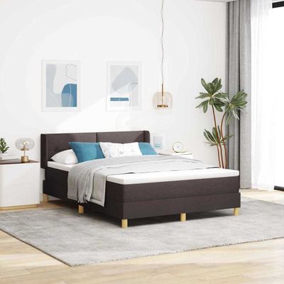 vidaXL Posteľ s pružinovým rámom Tmavohnedá 200 x 140 cm látka